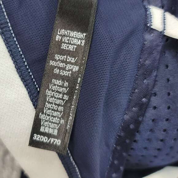 Victoria's Secret Sport Bra Blue Silver 32DD Strap Adj Mesh Lightweight Pullover - Picture 11 of 11